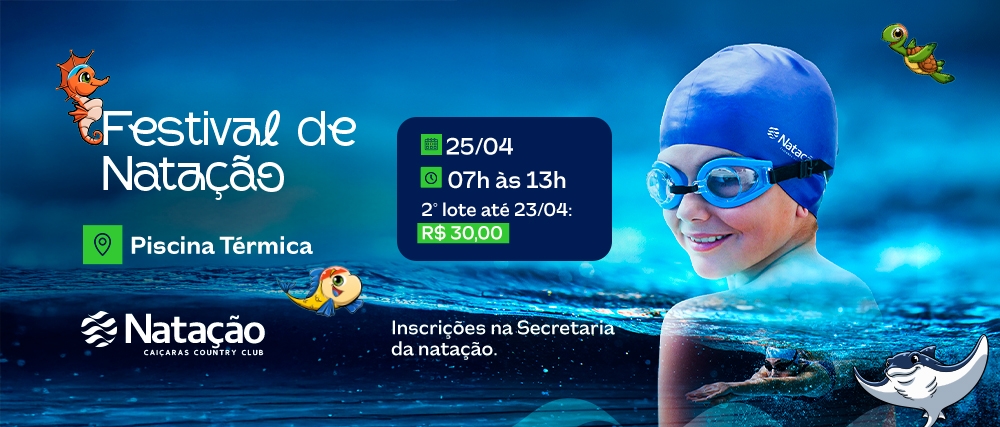 Inscreva-se no Festival de Natação 2026 até 23 de abril